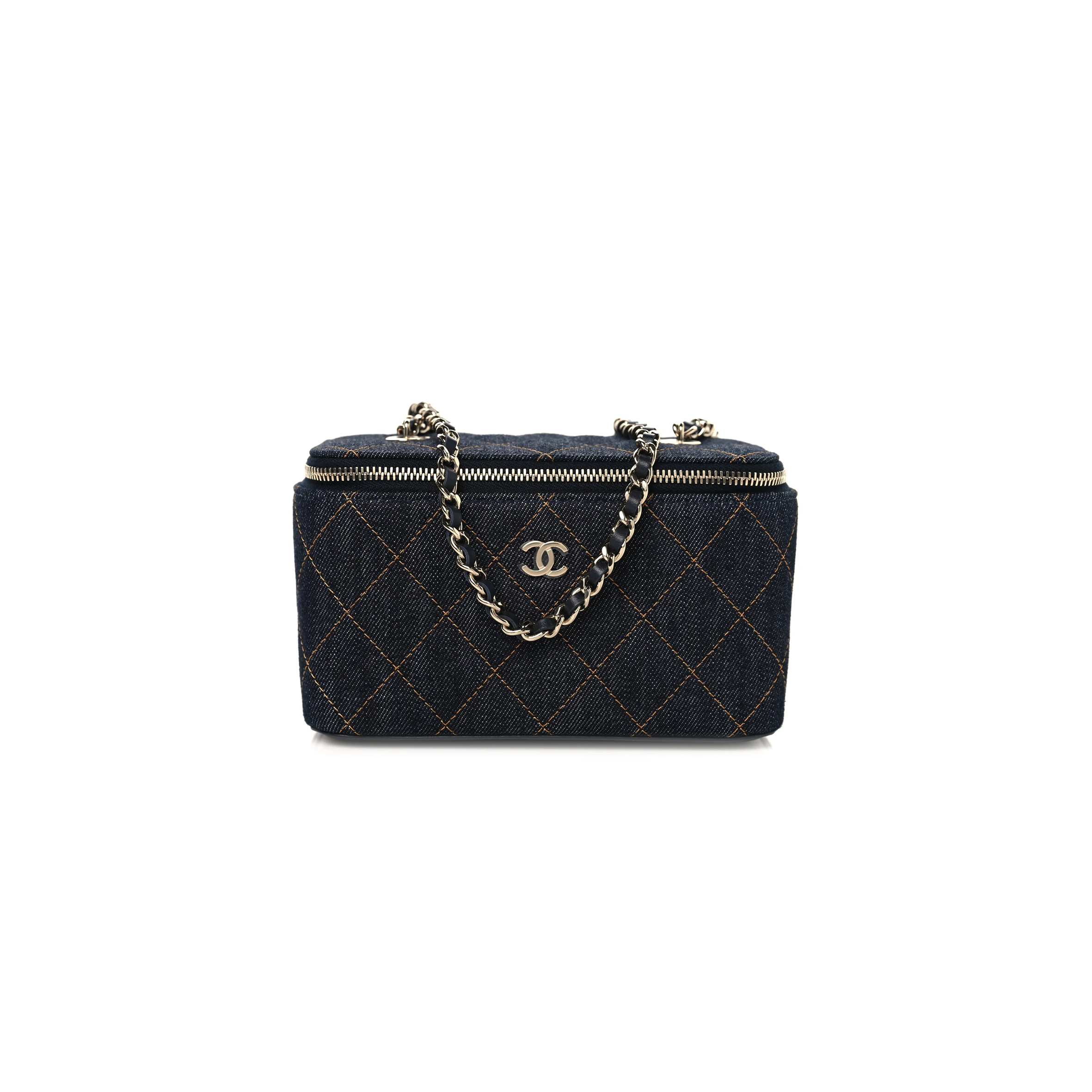 CHANEL CLASSIC LONG VANITY WITH CHAIN DENIM AP1341 (17*9.5*8cm)